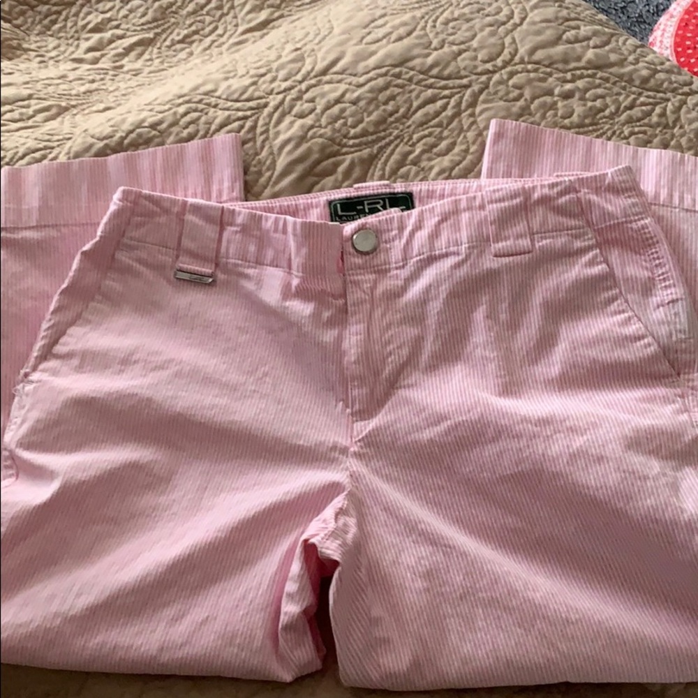 Ralph Lauren pink/stripped capris